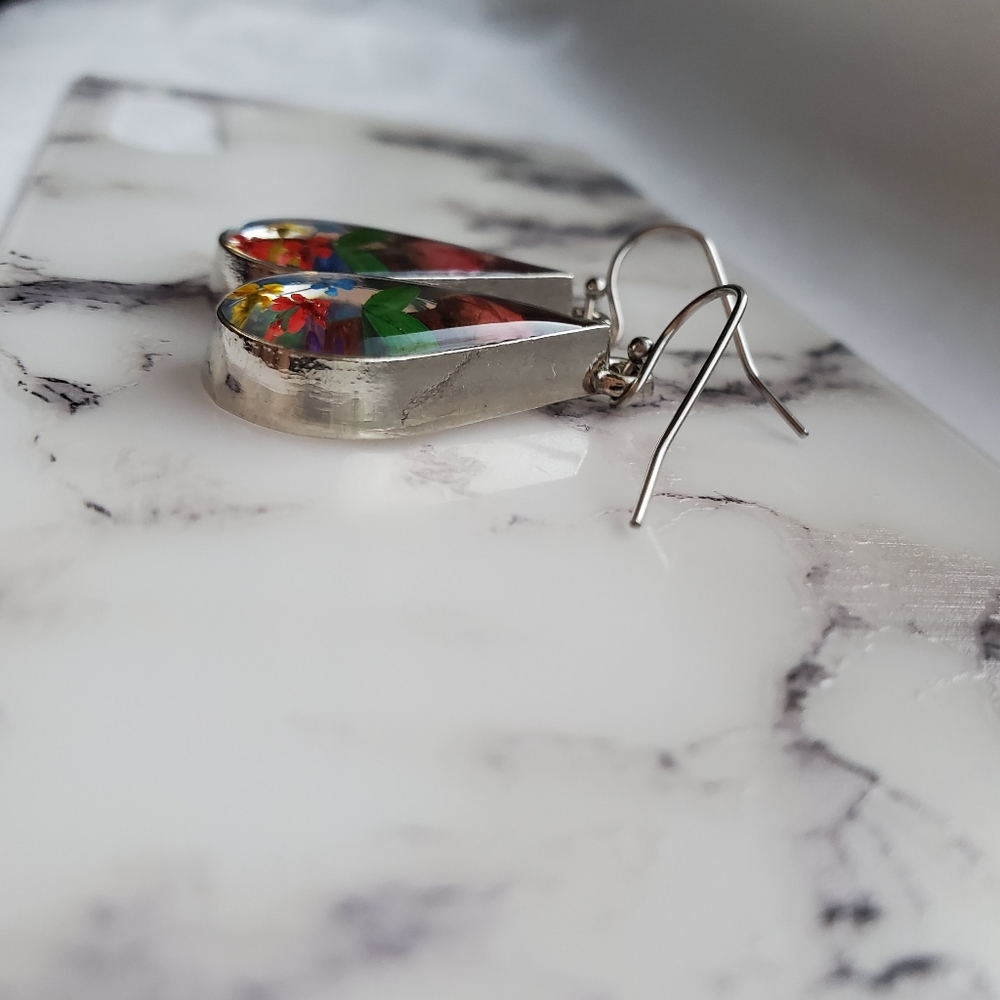 New Pretty Rose 925 Silver Drop Earrings - Picture 4 of 8